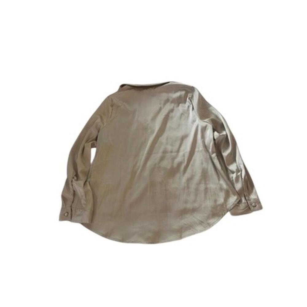4our Dreamers Cream Satin‎ Button Up Size Small - Picture 5 of 7